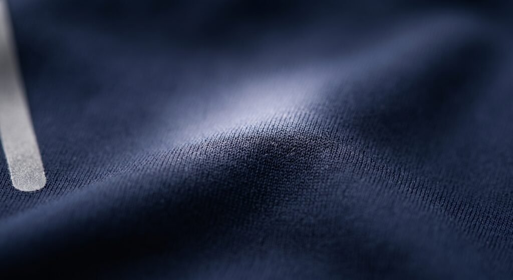 Makroaufnahme von glattem elastischem Spandex-Stoff