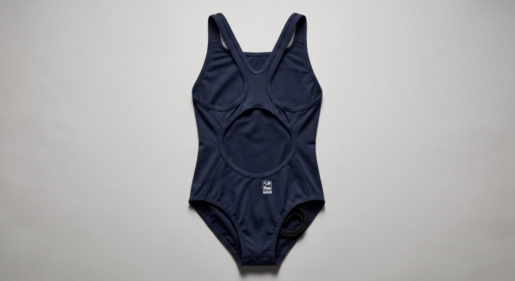 Sportlicher Einteiler-Badeanzug für Männer im Schwimmbad ausgelegt